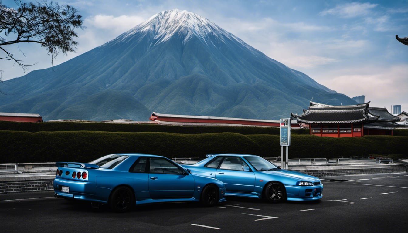 Nissan Skyline GTR R32 Cars in Chinese Parking