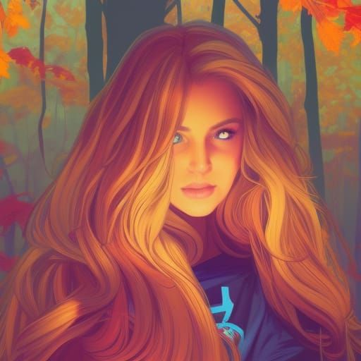 Attractive Cheerleader Portrait in Autumn Sunset