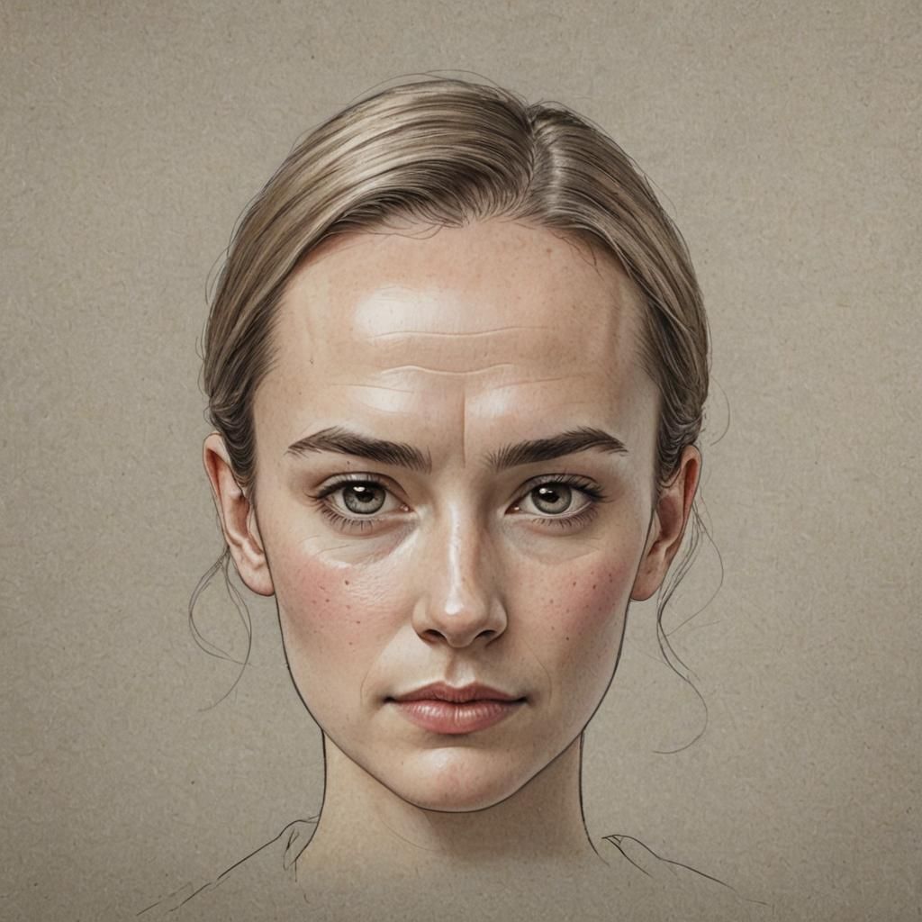 Detailed Portrait of a Woman with Curly Hair