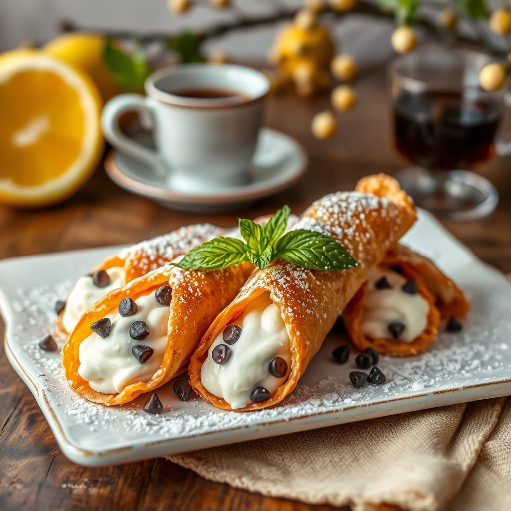 Rustic Sicilian Cannoli in Golden Brown Delight
