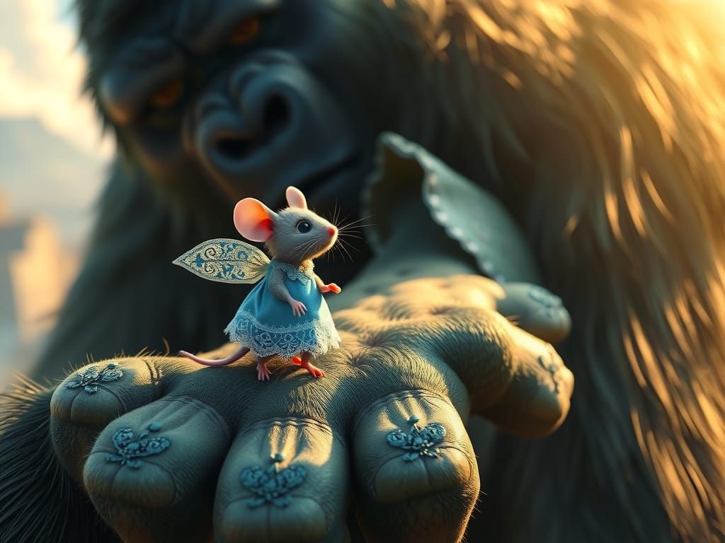 Mouse Friend on King Kong's Palm