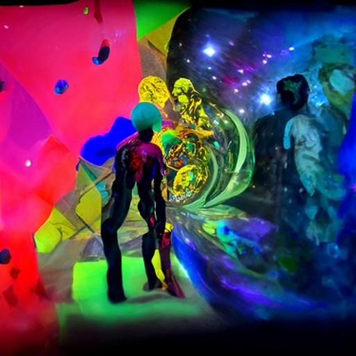 Holographic Cosmic Installation in Mixed Media