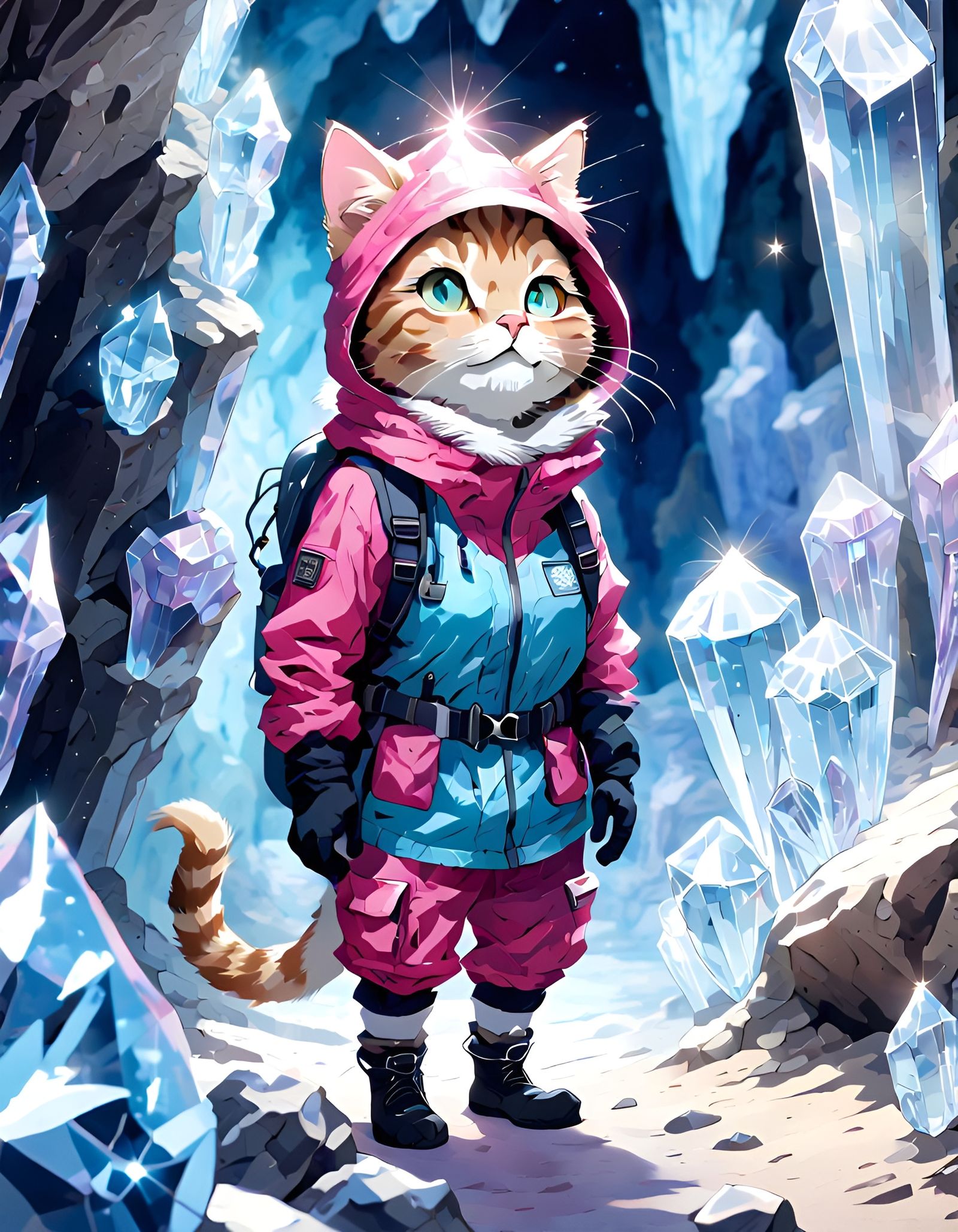 Exploring the wonders of the crystal cave. ✨