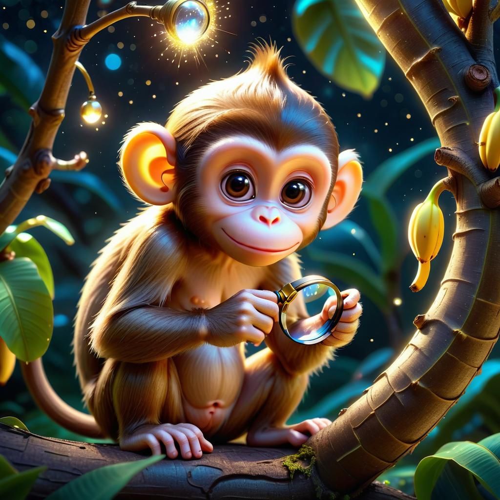 Pixar Monkey Inspects Glowing Banana