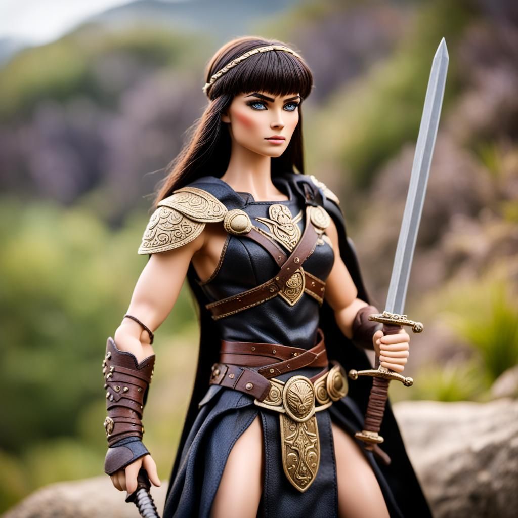 Xena Warrior Princess Fashion Doll on Hill