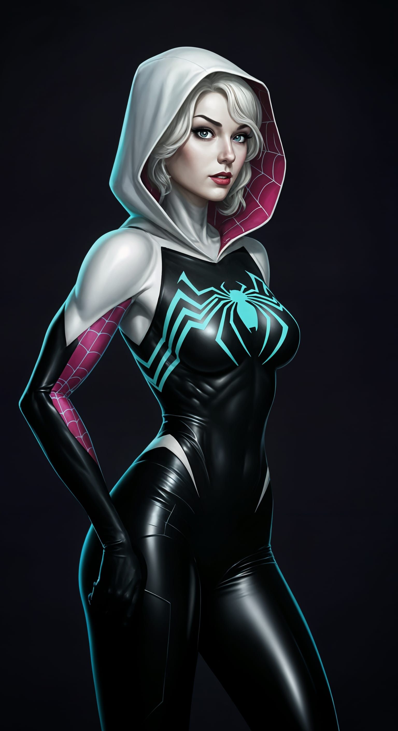 Gwen the Ghost Spider in Comic Book Style
