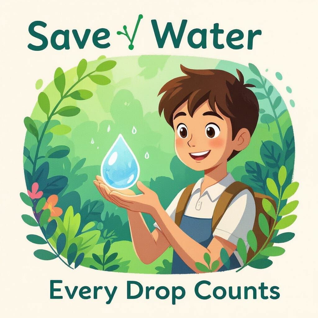 Animated Save Water Image for School Panaflex