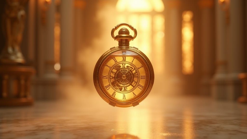Luxury Perfume Ad in Baroque Pixar Style