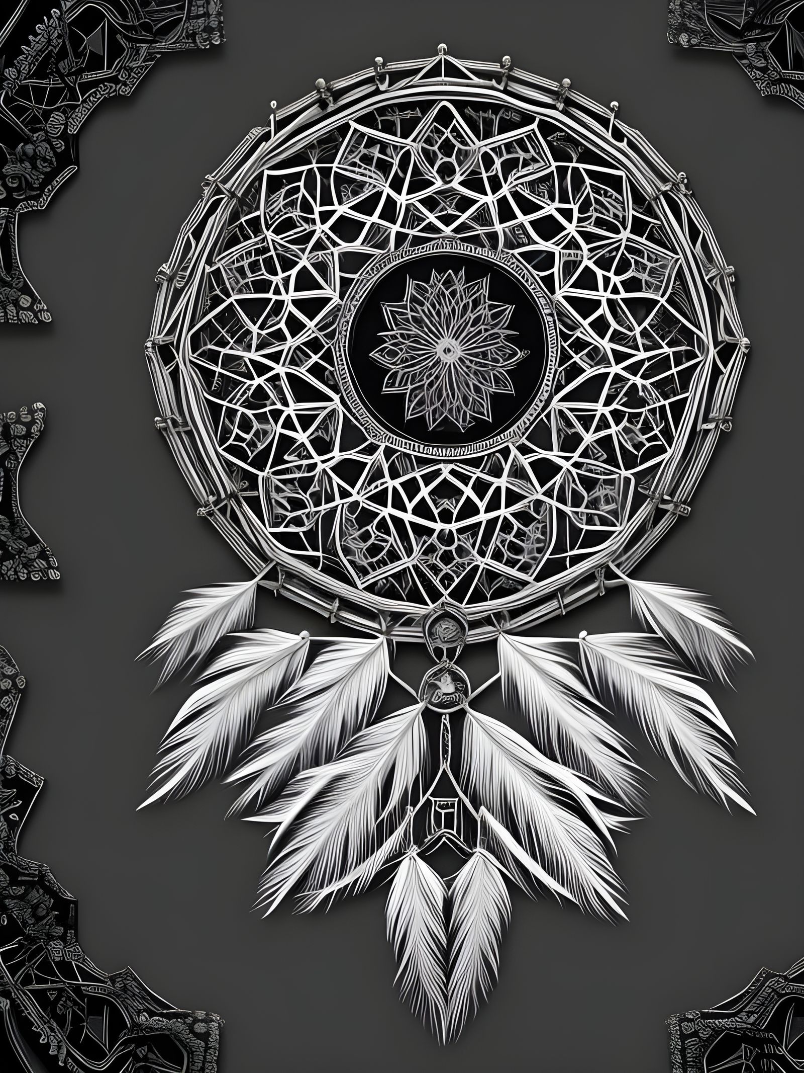 Gothic Dreamcatcher Made of Bones and Webs