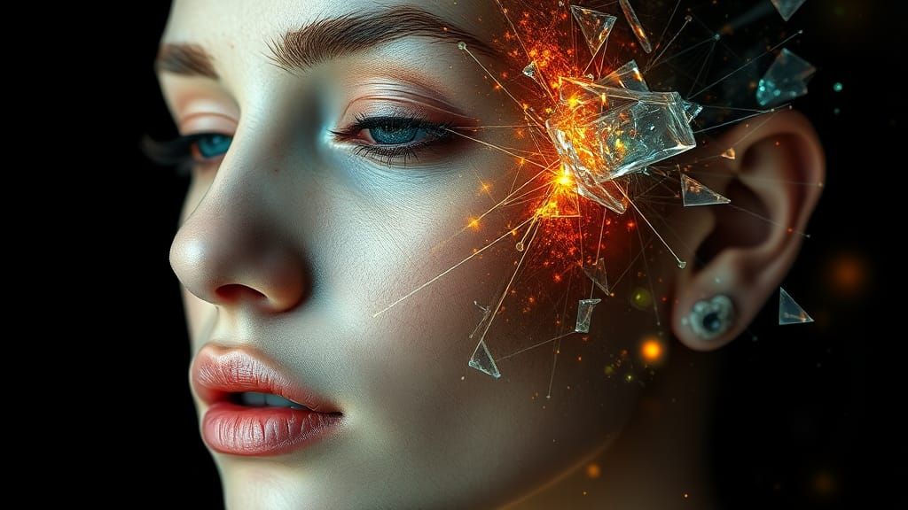 Geometric Woman: Futuristic Mysticism in Polygon Art