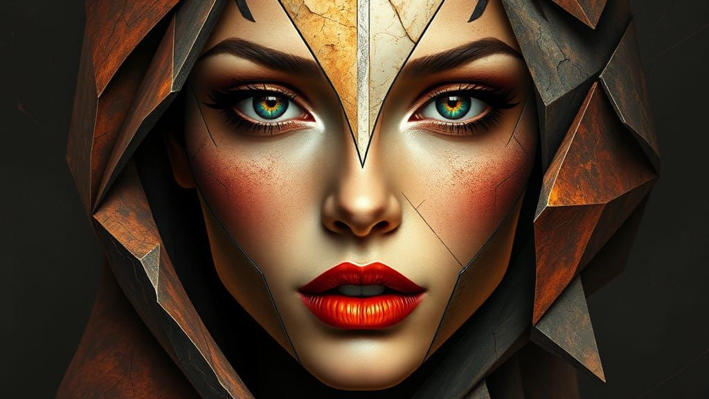 Geometric Woman: A Futuristic Portrait