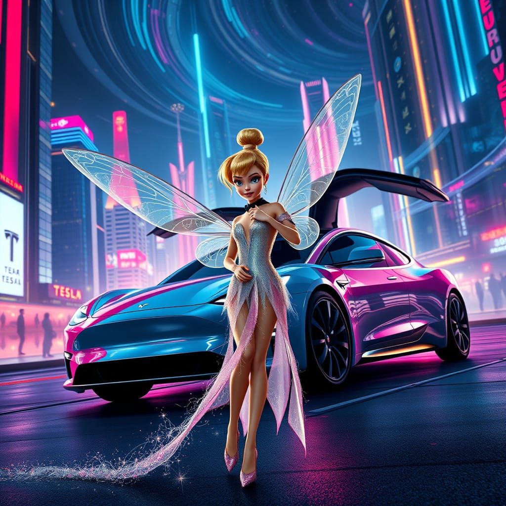 Tinker Bell Meets Future in Fantastical Cityscape