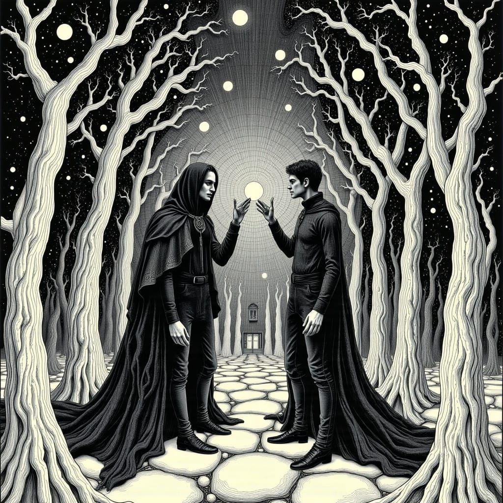 Figures with Pendant Inspired by Surrealism