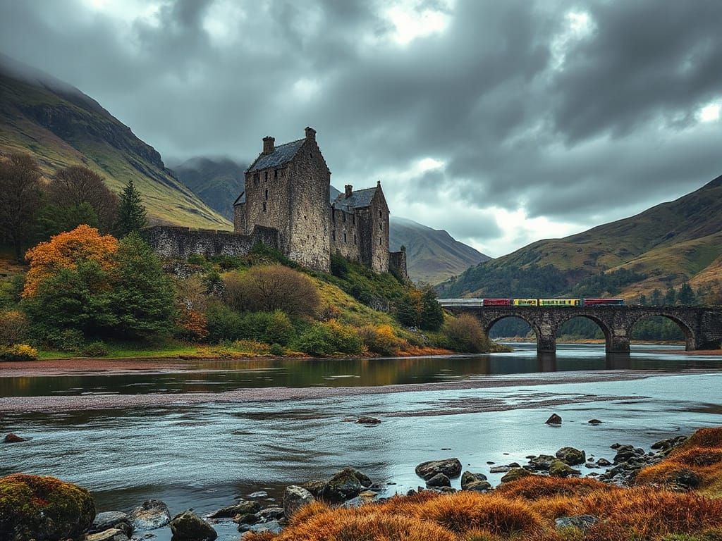 Surreal Hogwarts Castle in Pop Art Impressionism Style