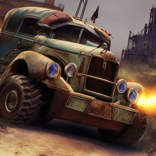 Crossout Vehicle Concept Art in Detailed Matte Style
