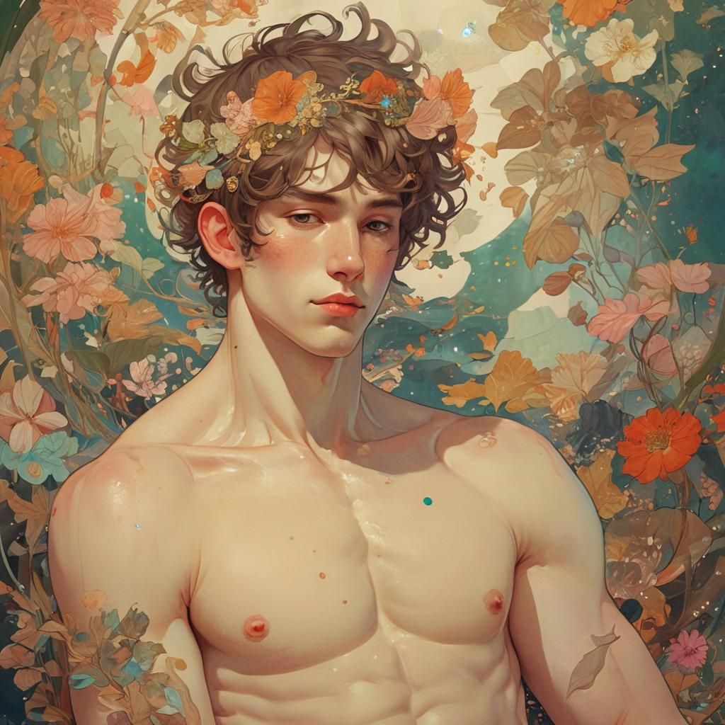 Fae in Anime Style with Art Nouveau Influences