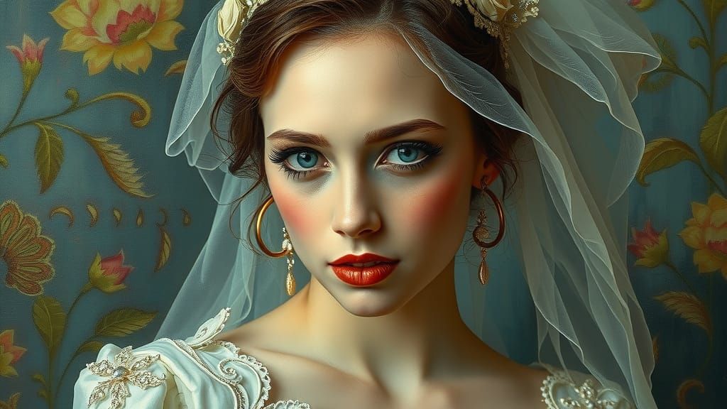 Expressive Neo-Expressionist Bride in Impasto Style