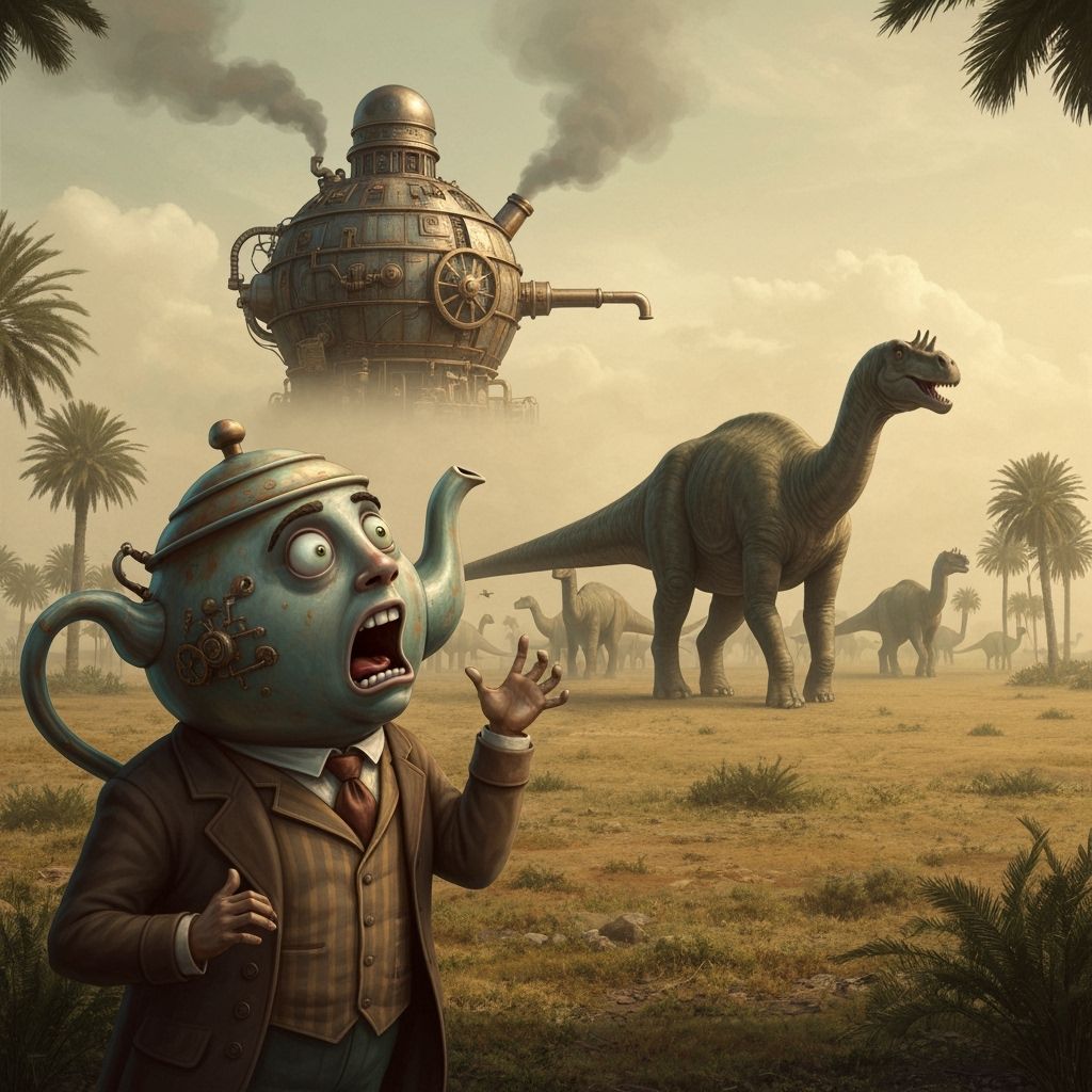 Victorian Teapot Meets Brontosaurus Herd