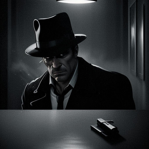 Gumshoe Investigator Examines Clue in Smoky Office