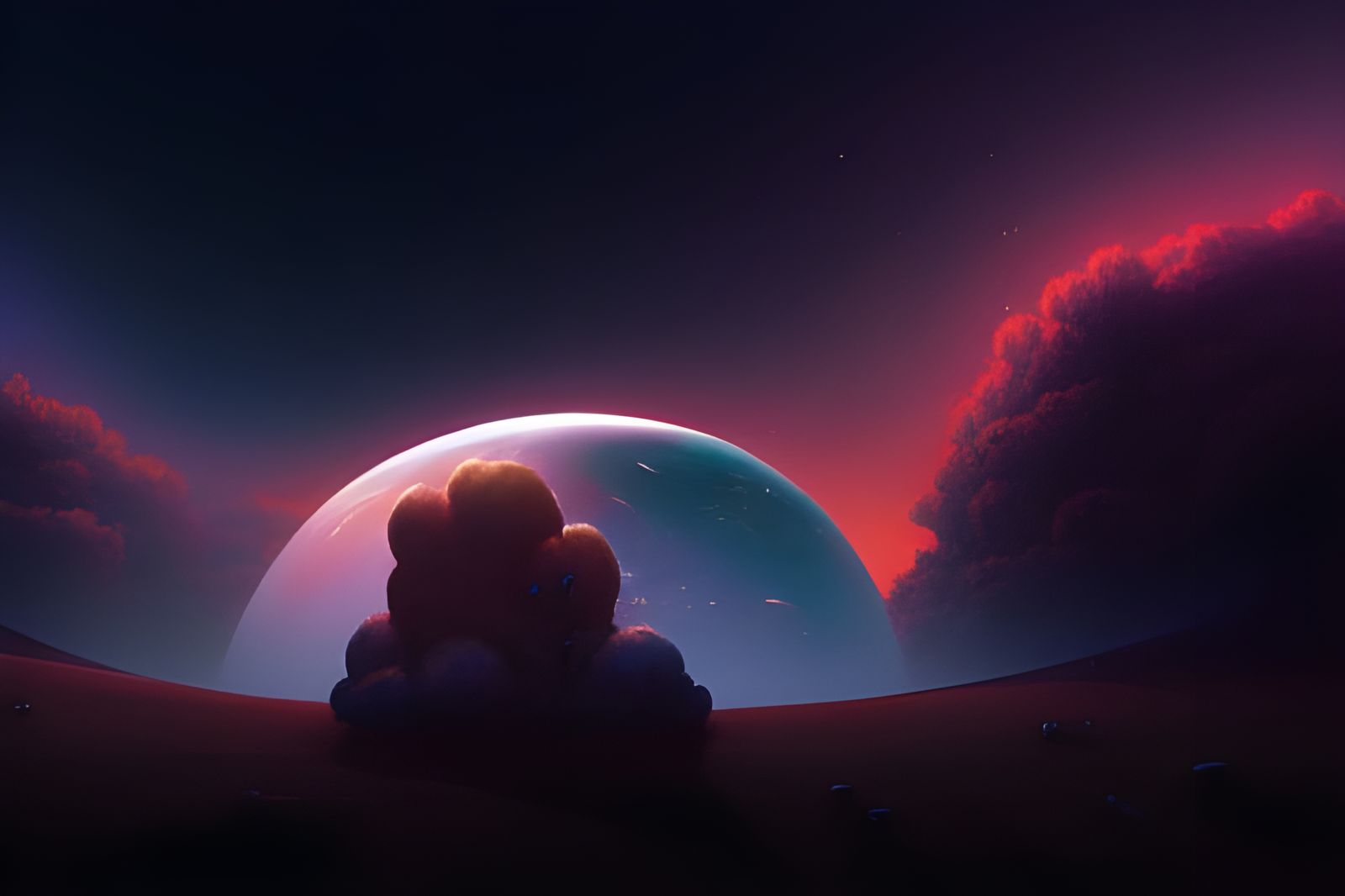 Surreal Cosmic Landscape in Octane Render Style