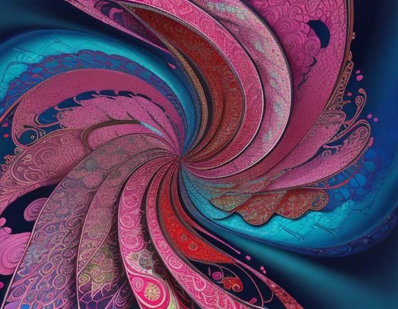 Surreal Snake Wrapped in Gold Filigree