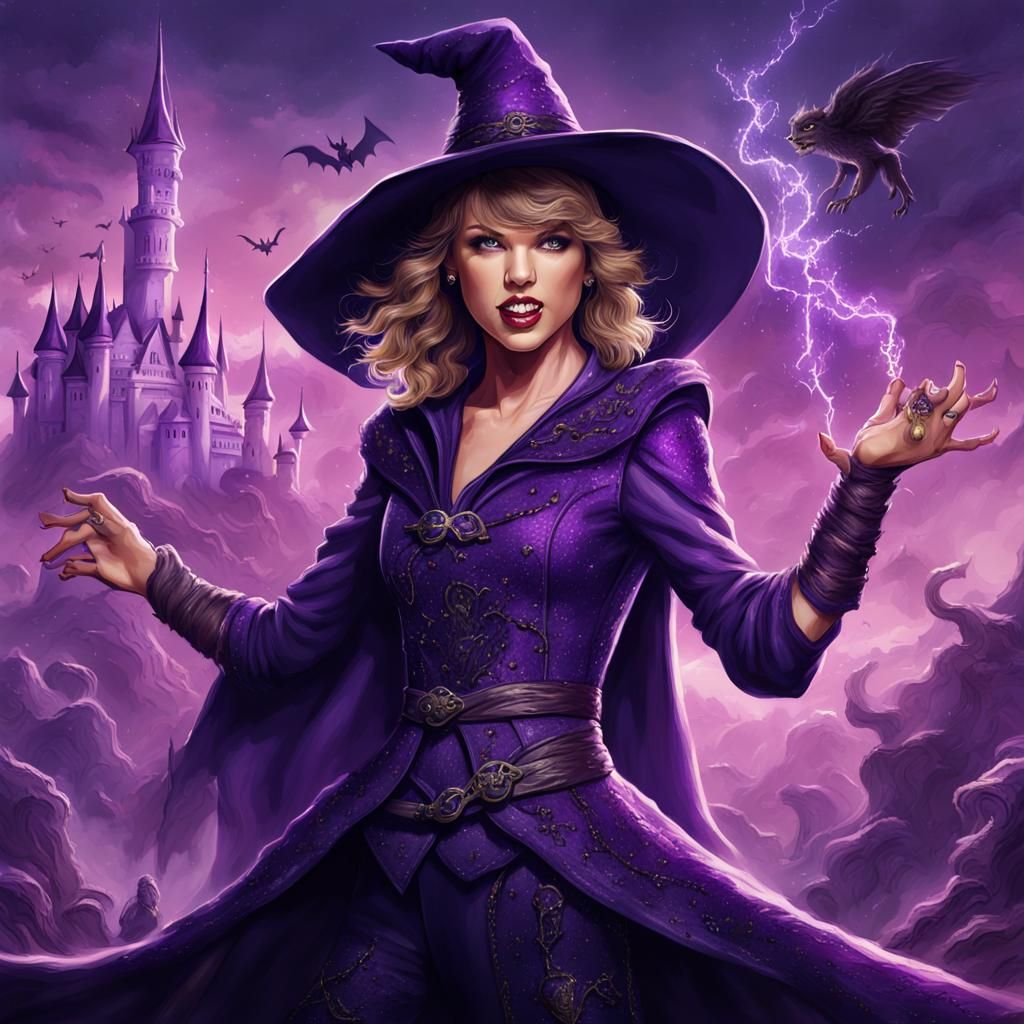 Taylor Swift as a Witch: D&D Fantasy Illustration