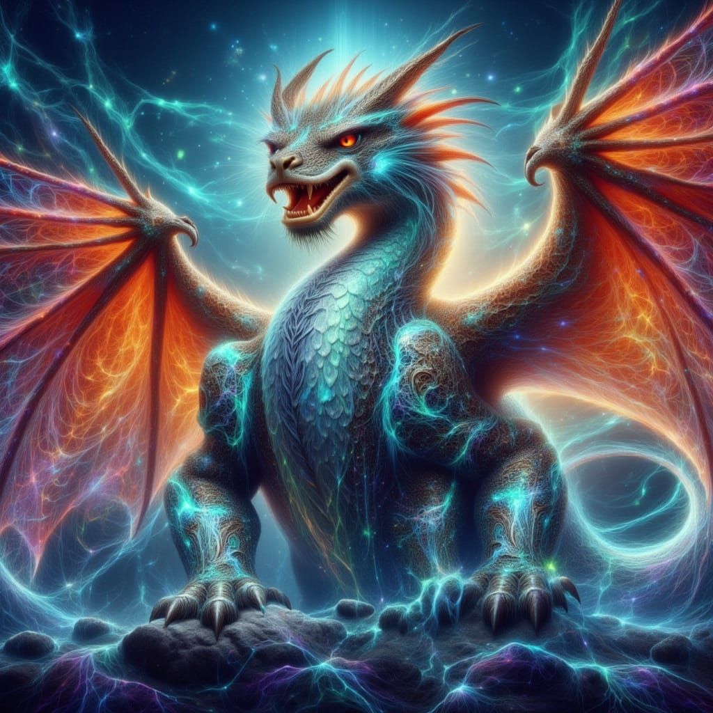 Majestic Dragon in Ornate Armor with Fiery Breath