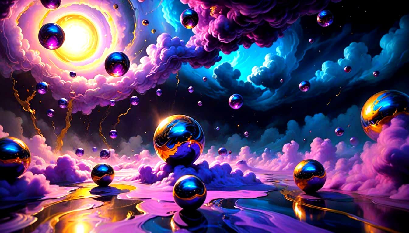 Surreal Phenomenon in Dark Room as Oil Painting