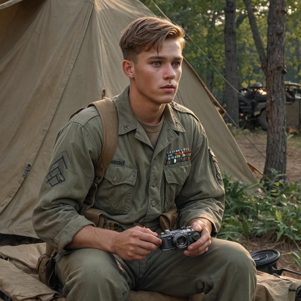 WWII Soldier in Jeep, Photorealistic Digital Art