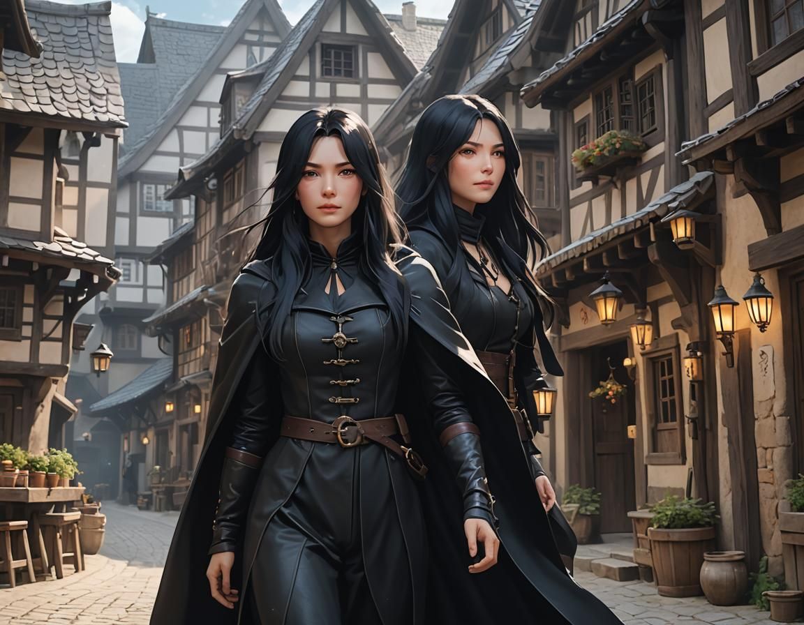 German Woman in Witch Cape, Cinematic Film Still