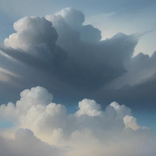 Renaissance Wind Sweeping Clouds Painting