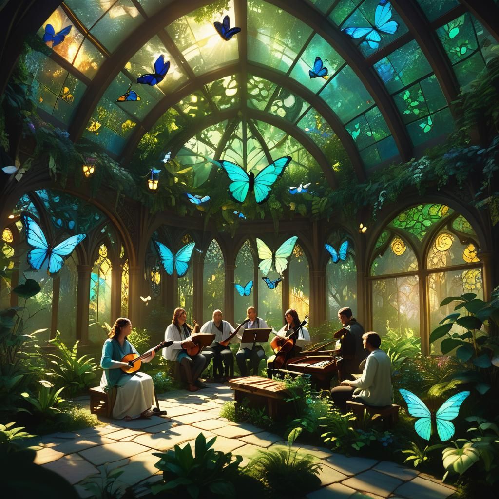 Therapy Garden: A Fantastical Art Nouveau Scene