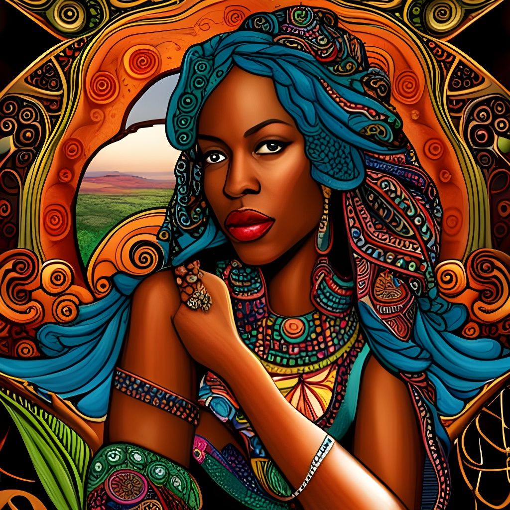 African American Textile Designer: Digital Matte Painting