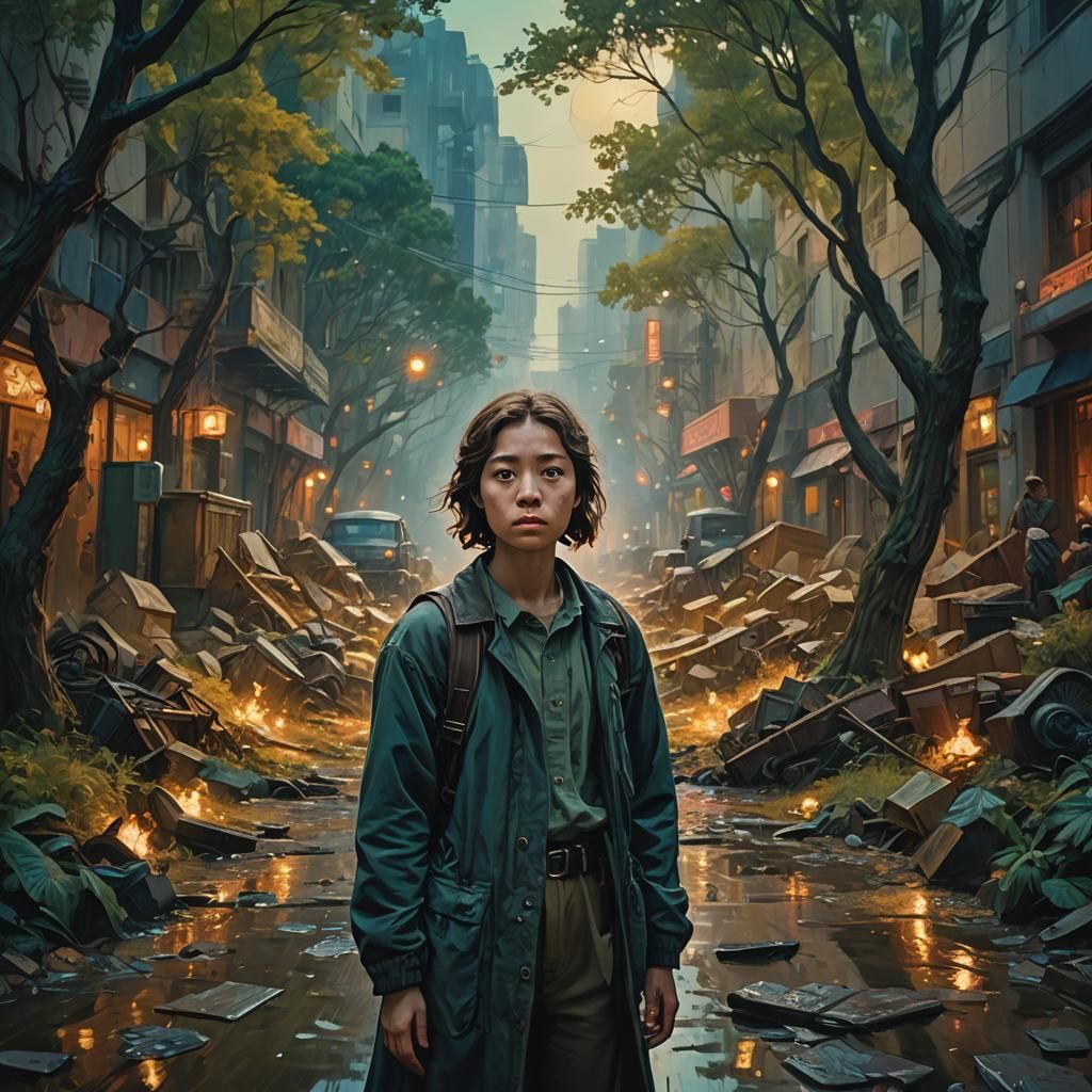 Dramatic Film Still in Neo-Impressionist Style