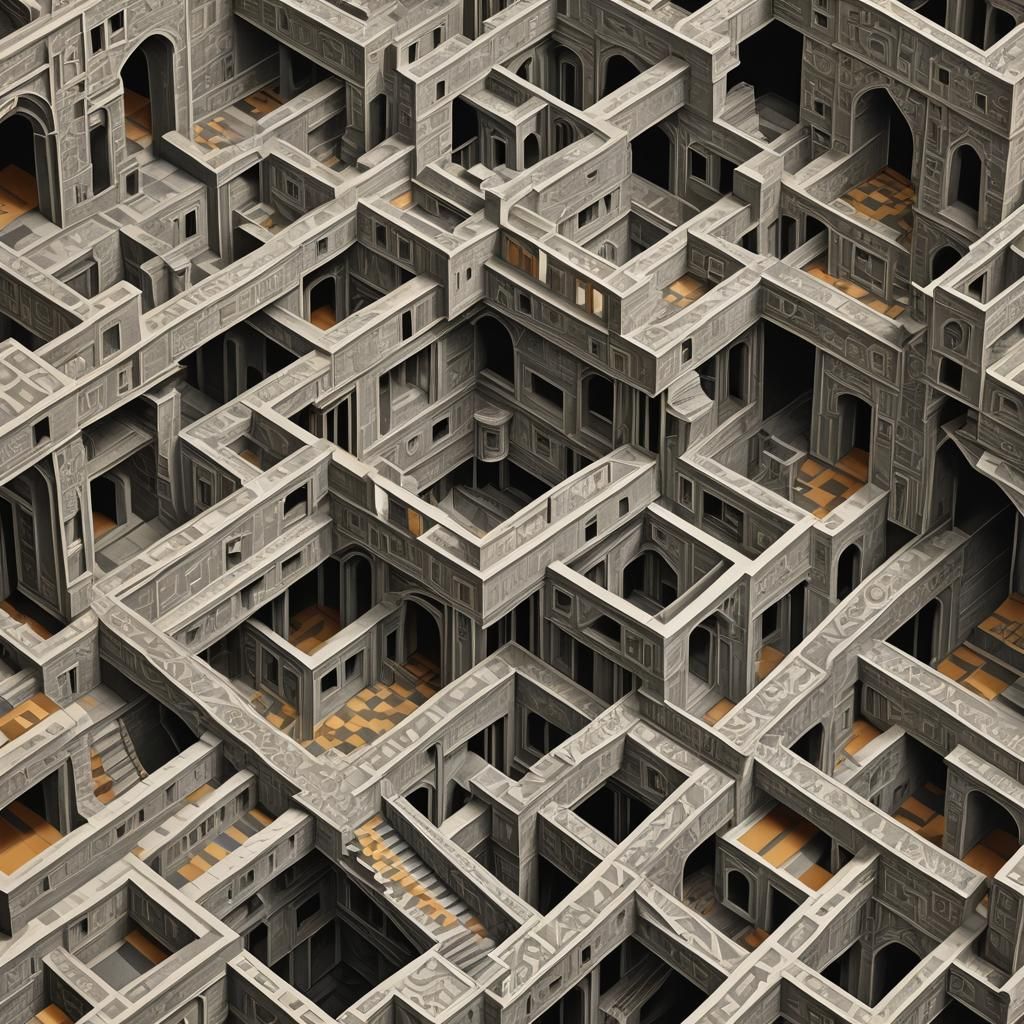 Impossible Maze: Trompe-l'Oeil Op-Art Masterpiece