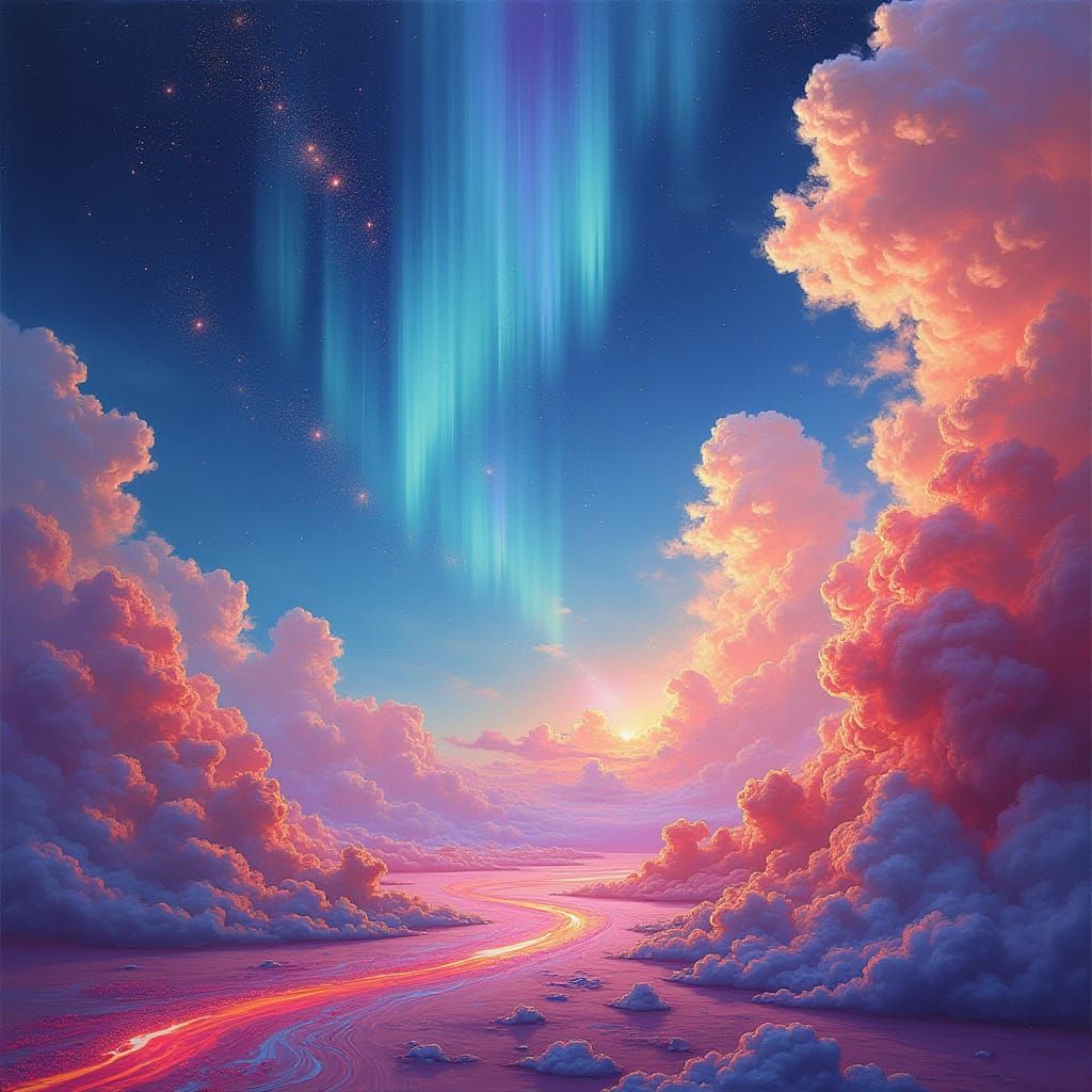 Cosmic Dreamscape in Vibrant Colors