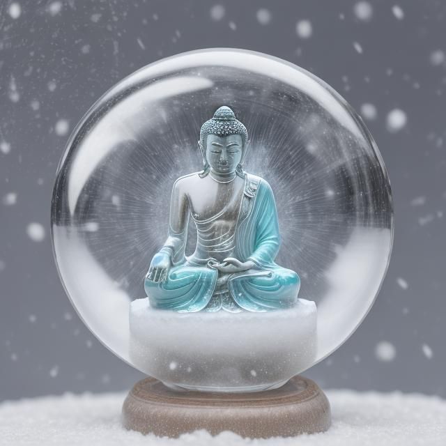 Crystal Medicine Buddha in Snow Globe