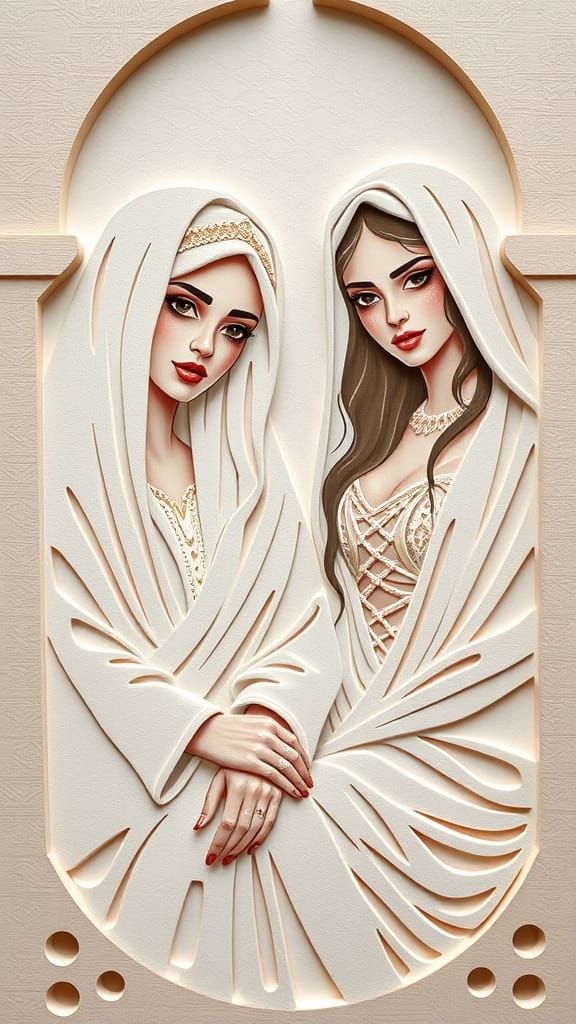 Sisters papercut