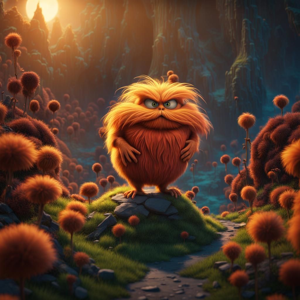 Scary Lorax in Detailed Fantasy Art