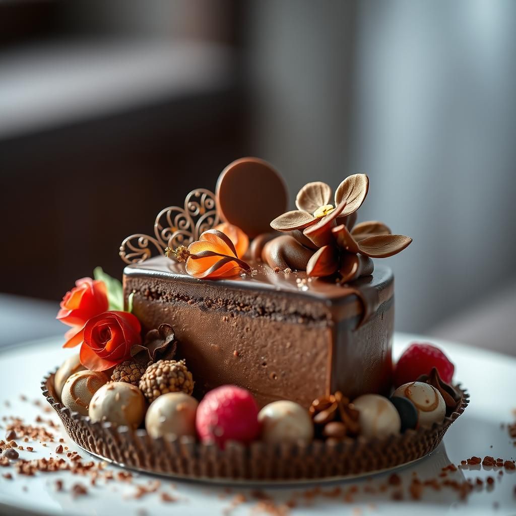 Exquisite Chocolate Dessert: Ultra-Realistic Food Photograph...