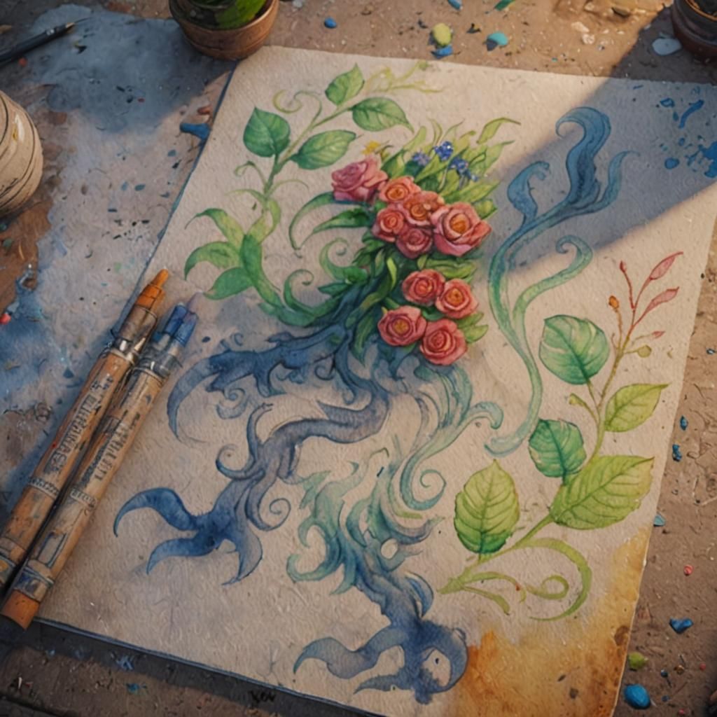 Unreal Engine 5 Scene in Watercolor Style