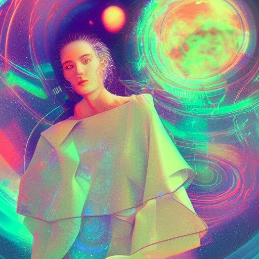 Dark Elf and Razuga: Holographic Astral Illustration