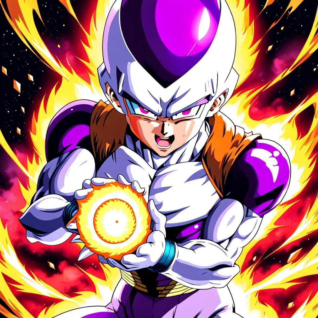 Frieza Destroys a Planet in Anime Style