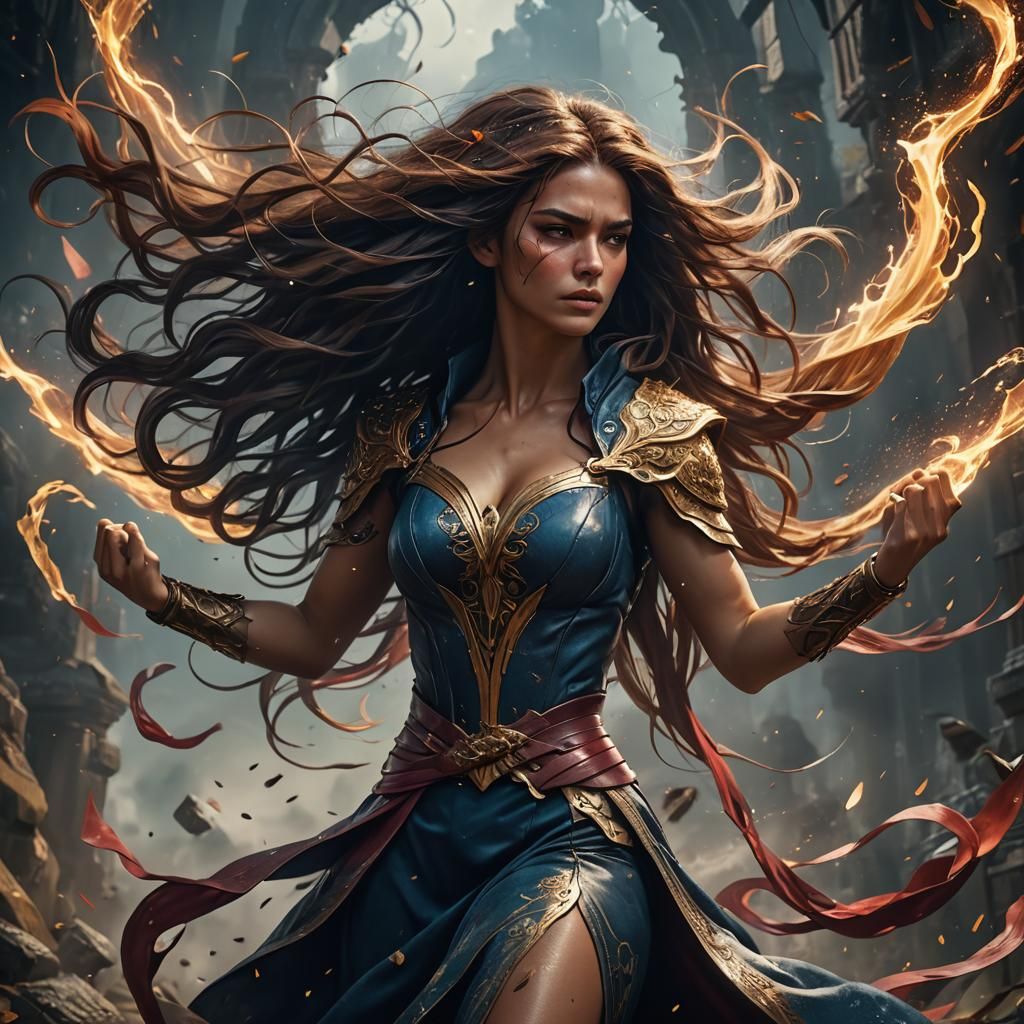 Woman's Silent Battle: A Detailed Matte Painting