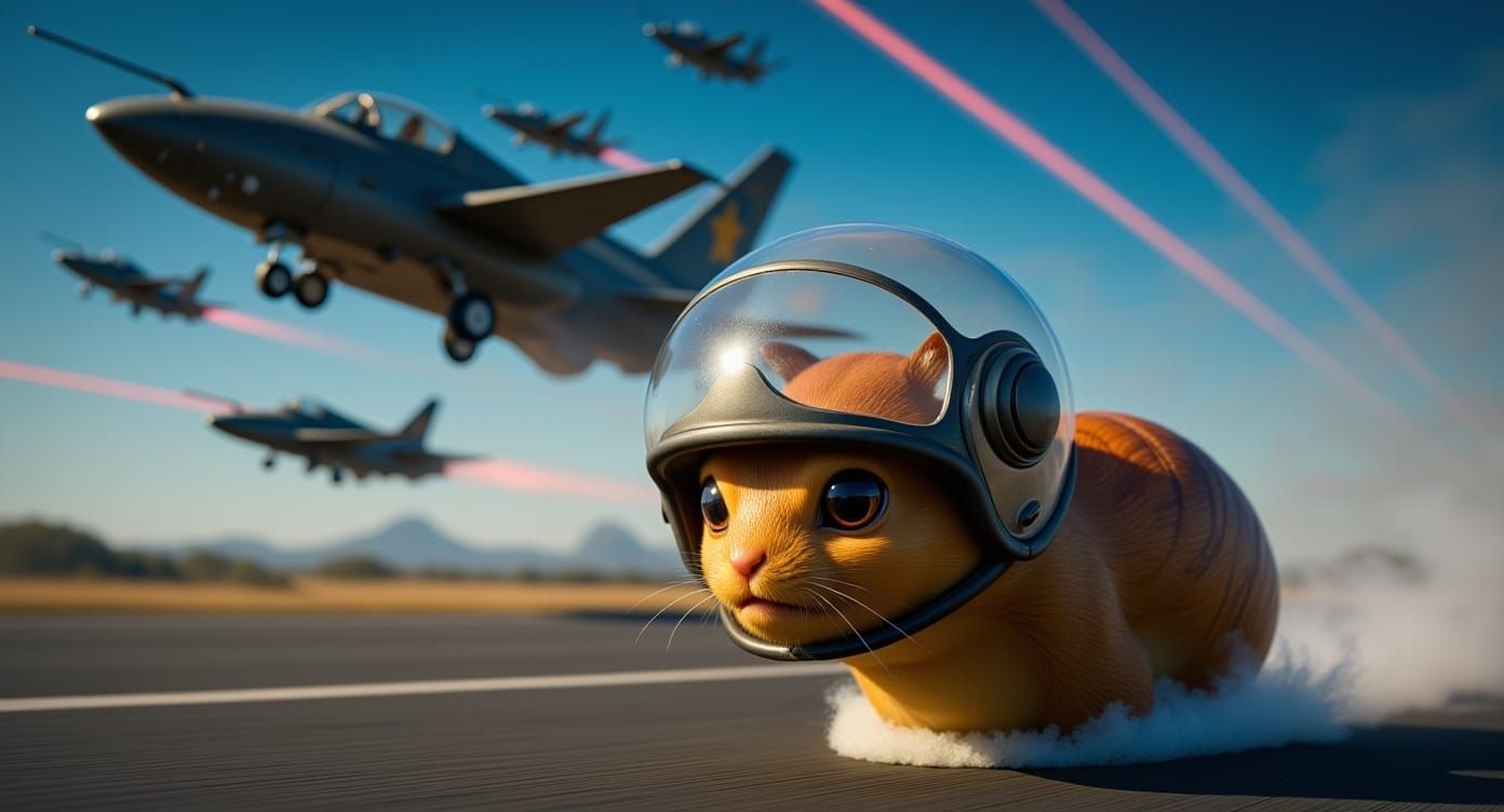 Snail Pilot Watches Jets in High-Speed Pursuit