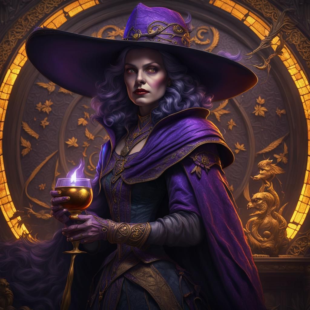 Dark Fantasy Witch Concept Art in Deep Color