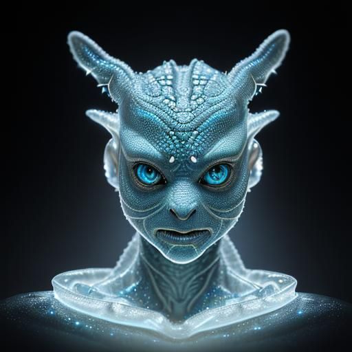 Epic Ice Gecko Head in Photorealistic CGI