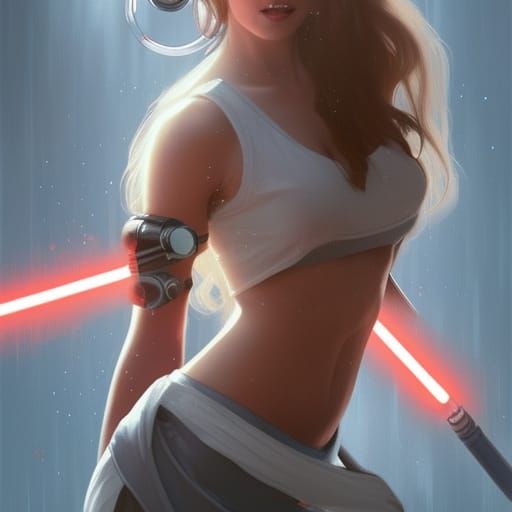 Star Wars Inspired Woman with Lightsabers