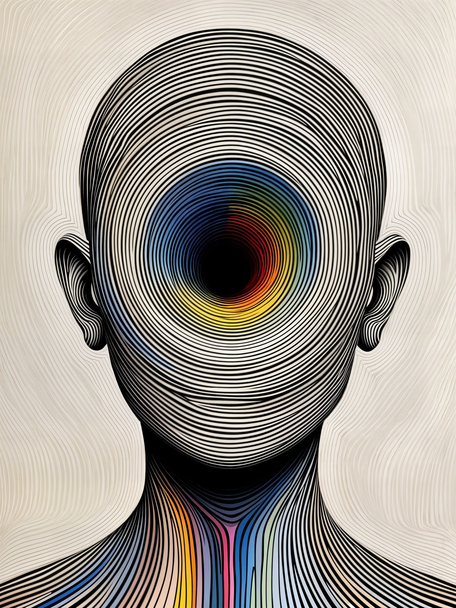 Symmetrical Face Transforms into Kaleidoscope Maze