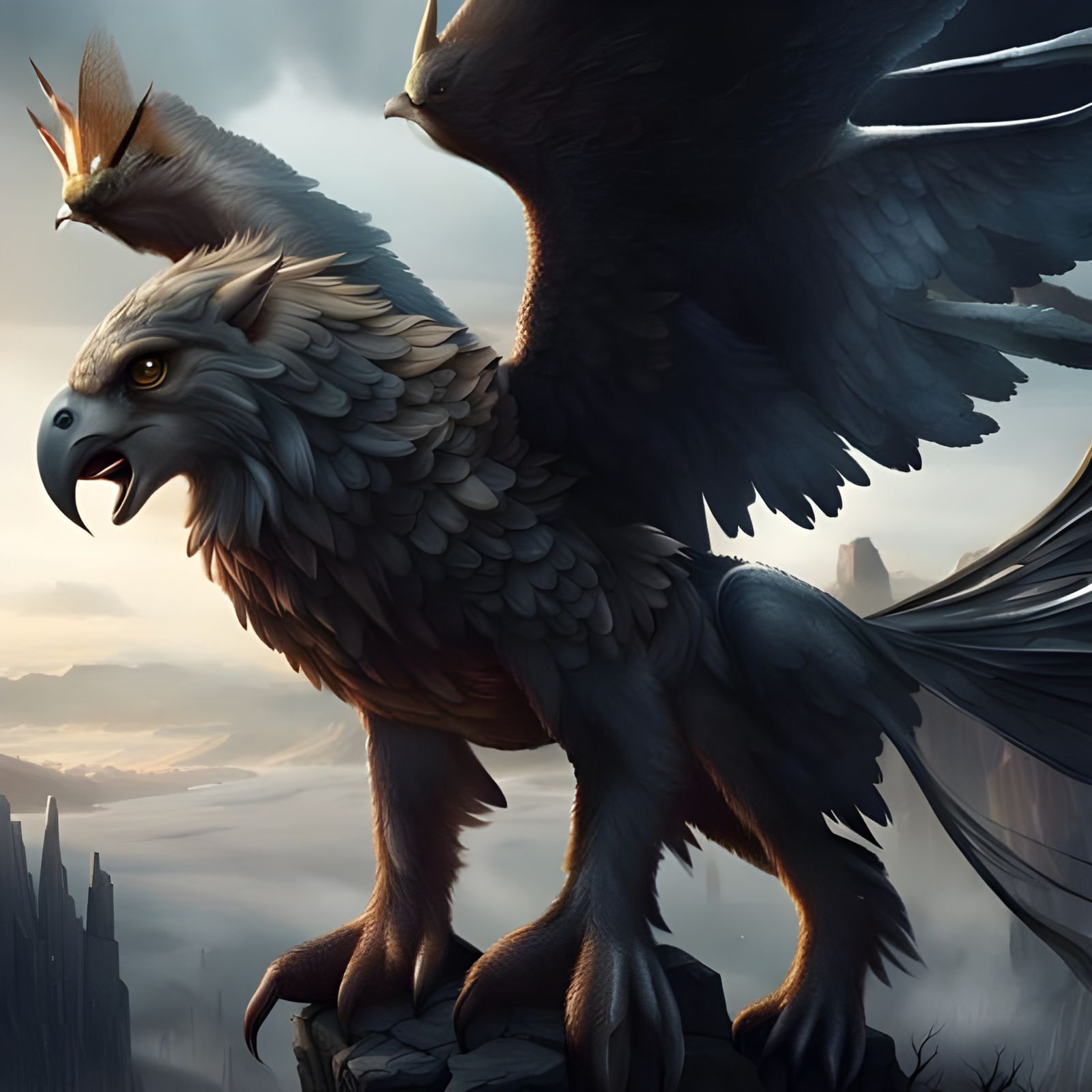 Gryphon Epic cinematic brilliant stunning intricate meticulously detailed dramatic atmospheric maximalist digital matte ...